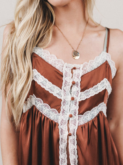 Sweet Nightingale Top - Chestnut
