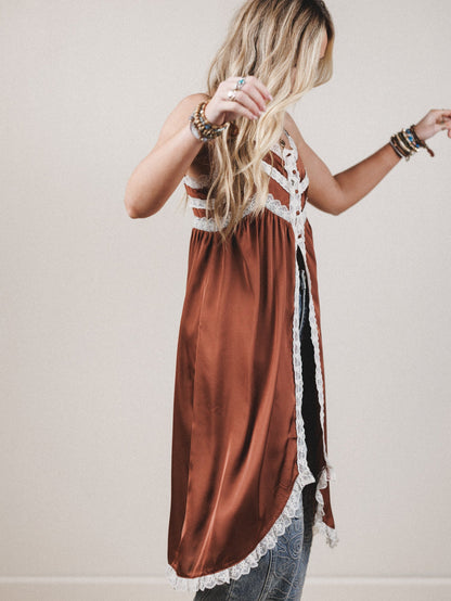 Sweet Nightingale Top - Chestnut