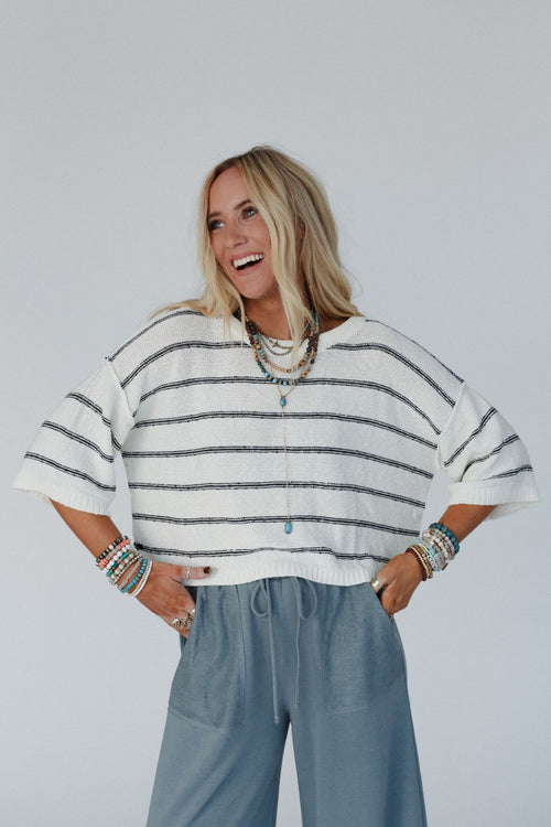 Coastal Stripe Top - Cream