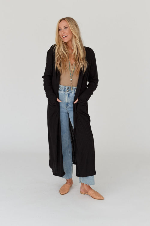 The Nest Finishing Touch Duster Cardigan - Black
