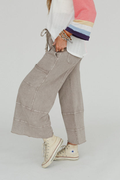 Lucky One Wide Leg Pant - Taupe