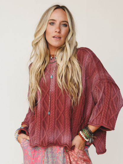 Francis Sweater Top - Wine