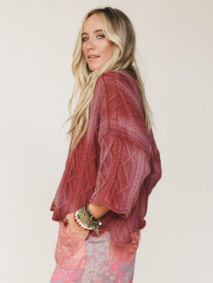Francis Sweater Top - Wine