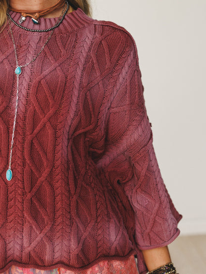 Francis Sweater Top - Wine