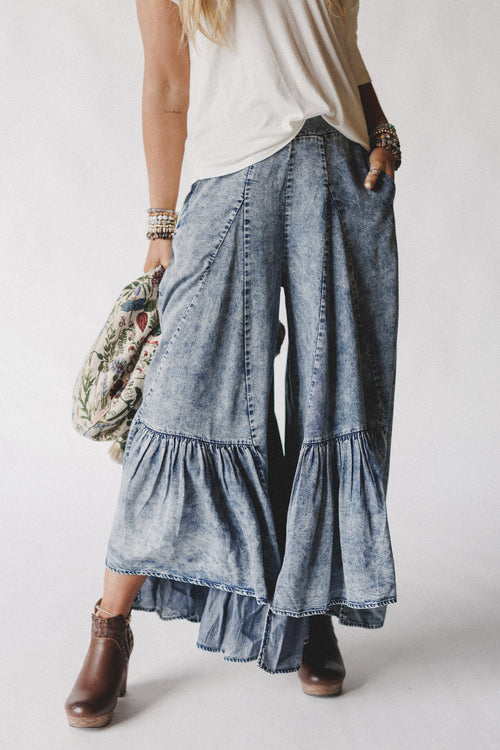Coastal Dreams Wide Leg Pants - Denim