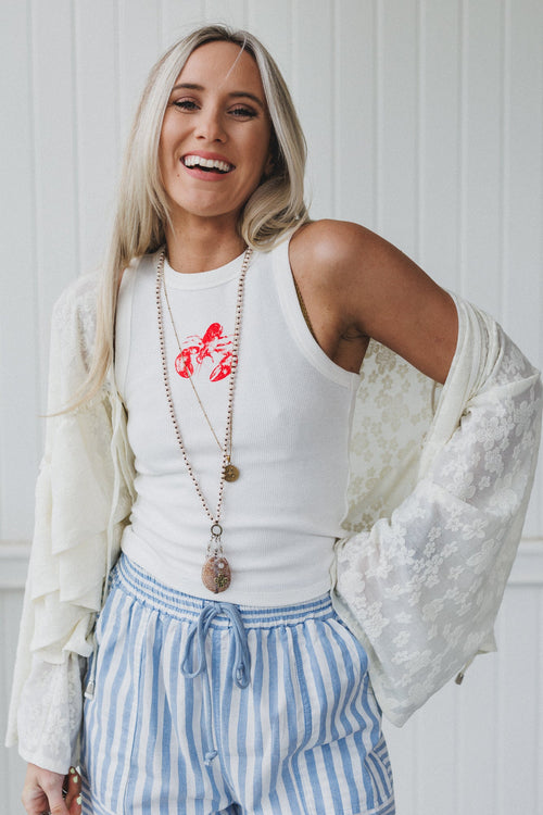 Lobster Racerback Tank - Ivory