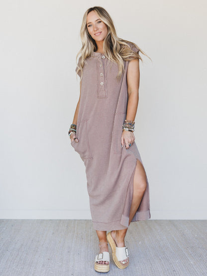 The Nest Madeline Textured Maxi Dress - Acorn