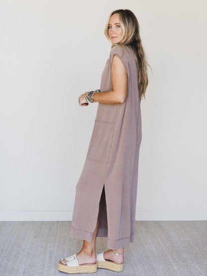 The Nest Madeline Textured Maxi Dress - Acorn