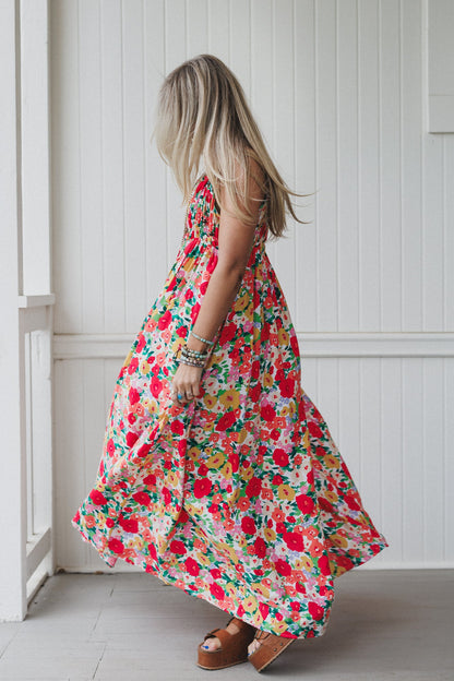 The Nest Bohemian Grace Maxi Dress - Red Floral