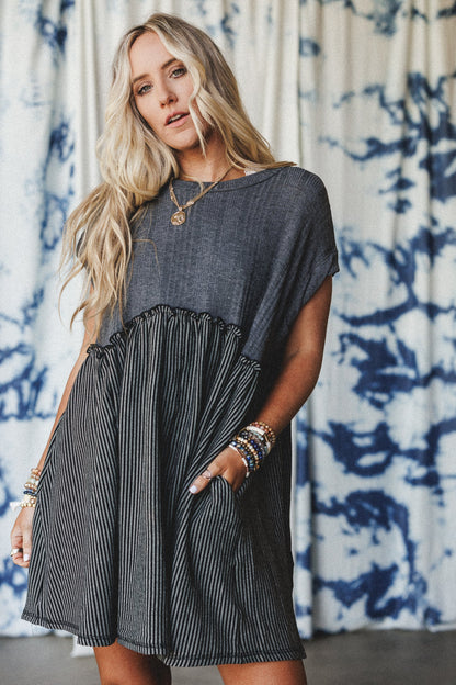 The Nest No Fuss Babydoll Dress - Charcoal Black