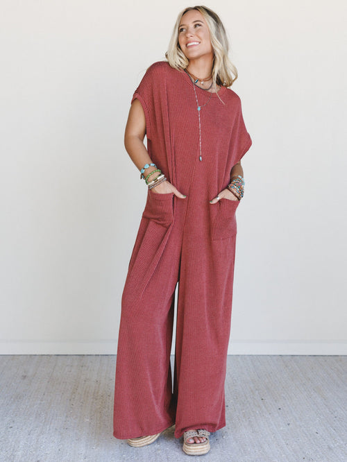The Nest Moon Glow Jumpsuit - Rust