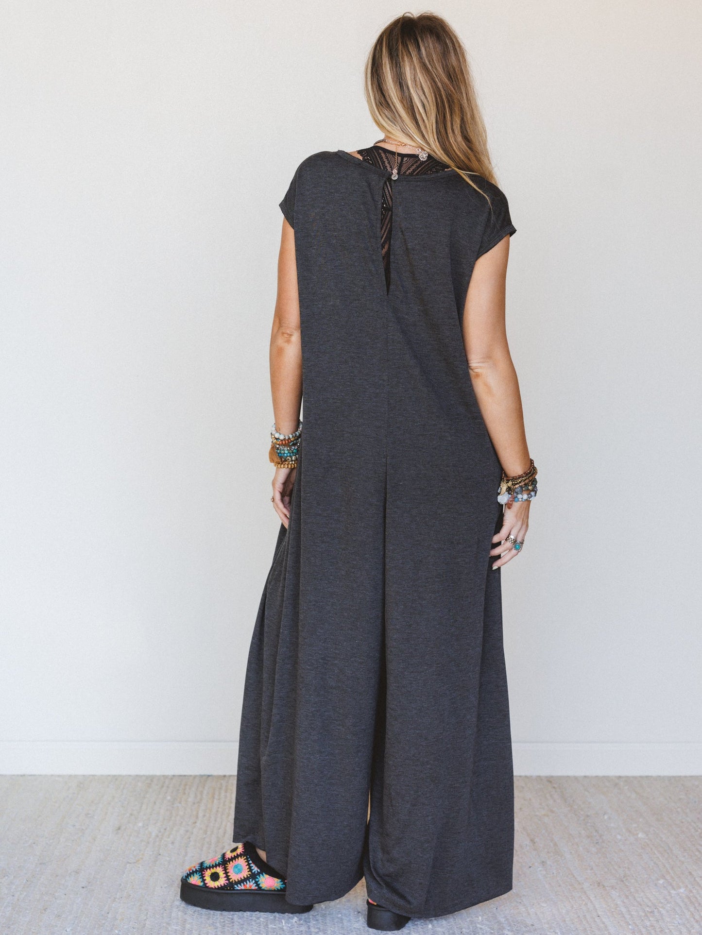 The Nest Daphne Scoop Neck Jumpsuit - Charcoal