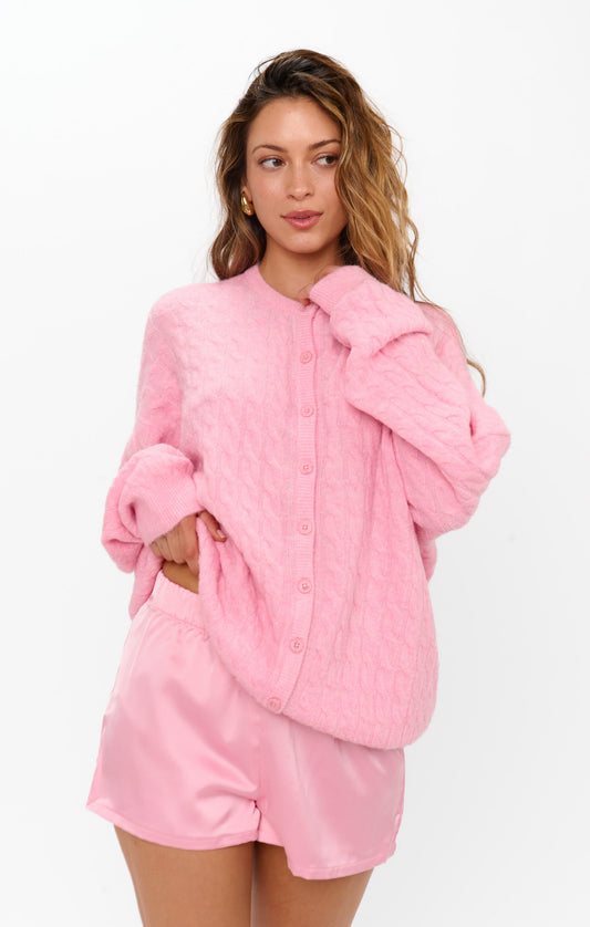 Feel Good Cardigan ~ Light Pink Knit