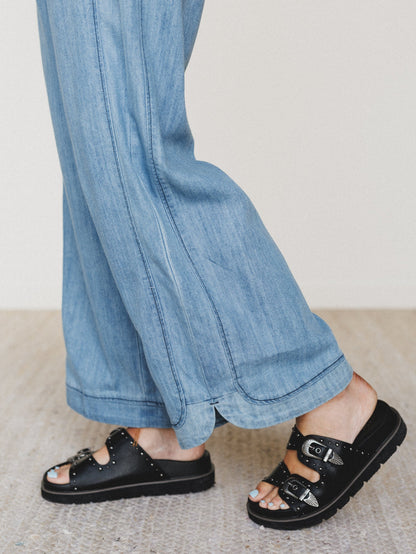 So Comfy Wide Leg Denim Pant - Light Indigo