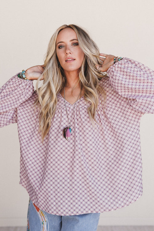 The Nest Kendrix Printed Top - Rose