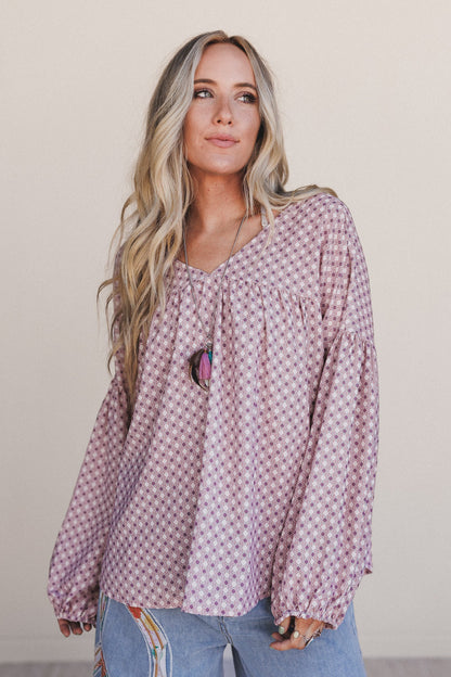 The Nest Kendrix Printed Top - Rose