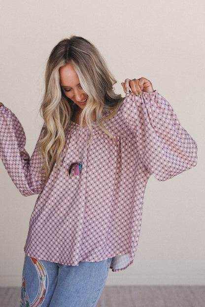 The Nest Kendrix Printed Top - Rose