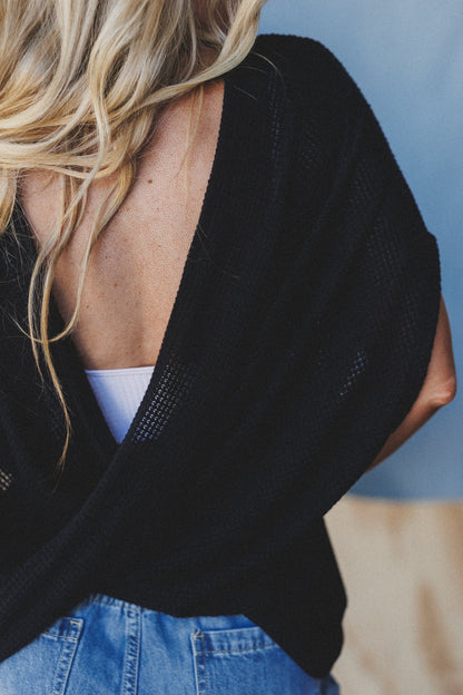 The Nest Cruising V Neck Top - Black