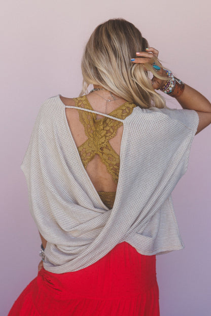 The Nest Cruising V Neck Top - Oatmeal