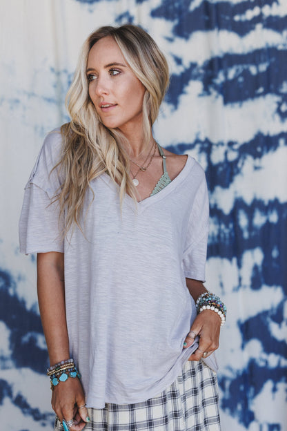 The Nest Tried And True V Neck Tee - Sand
