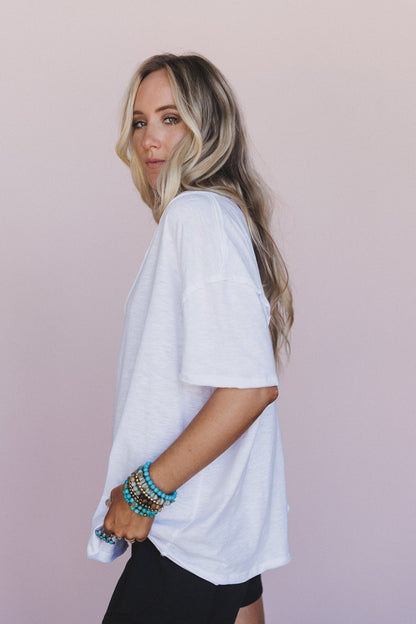 The Nest Tried And True V Neck Tee - White