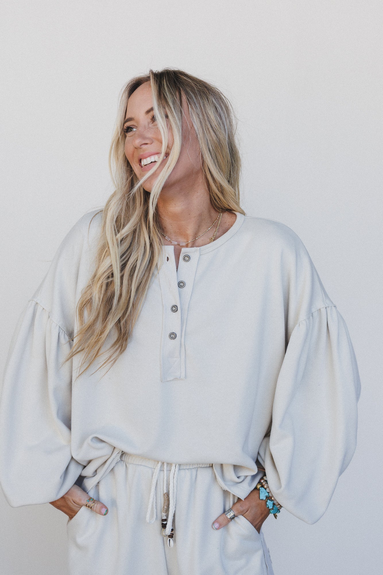 The Nest Laid Back Top - Beige