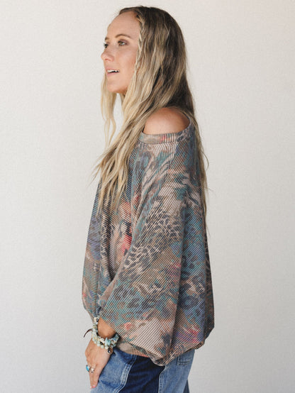 The Nest Savannah Bat Sleeve Top - Coral