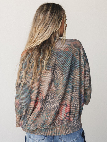 The Nest Savannah Bat Sleeve Top - Coral