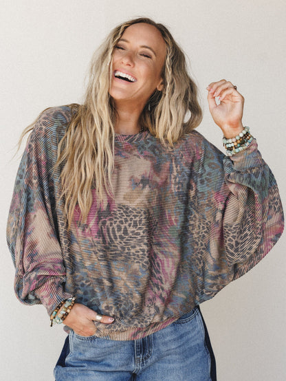 The Nest Savannah Bat Sleeve Top - Lavender