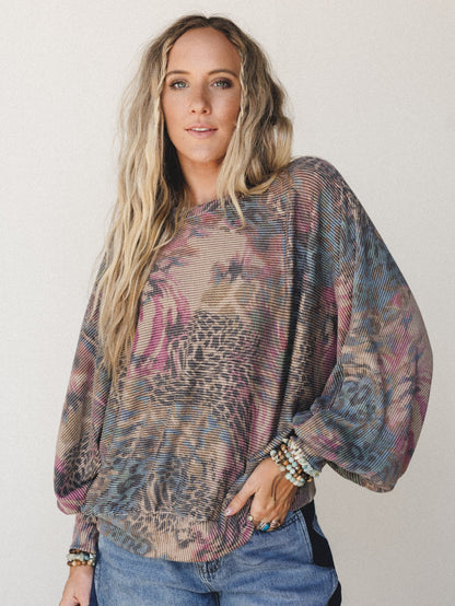 The Nest Savannah Bat Sleeve Top - Lavender