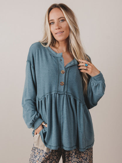 The Nest Sweet Nothings Long Sleeve Top - Teal