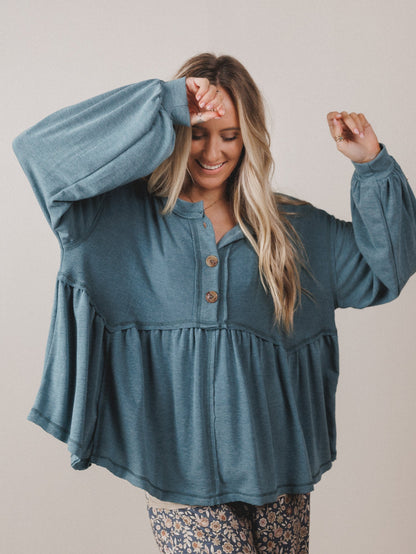 The Nest Sweet Nothings Long Sleeve Top - Teal