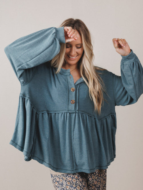 The Nest Sweet Nothings Long Sleeve Top - Teal