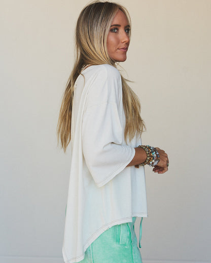The Nest Callie Split Back Top - Natural