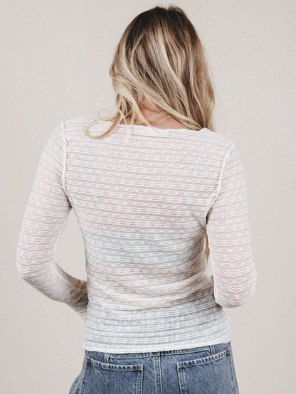 The Nest Pushing Daisies Long Sleeve Top - Cream