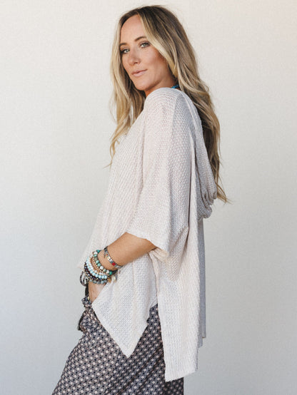 The Nest Raquel Hooded Poncho - Oatmeal