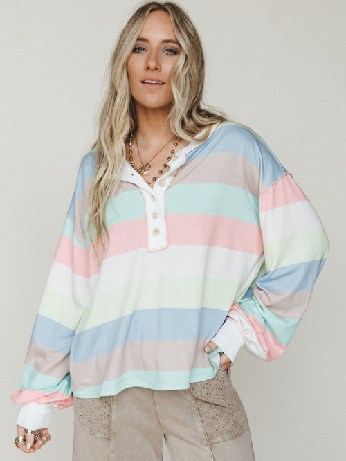 The Nest Striped Darlin Long Sleeve Top - Multi