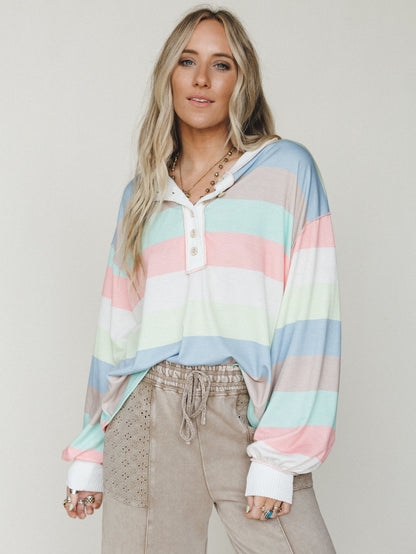 The Nest Striped Darlin Long Sleeve Top - Multi