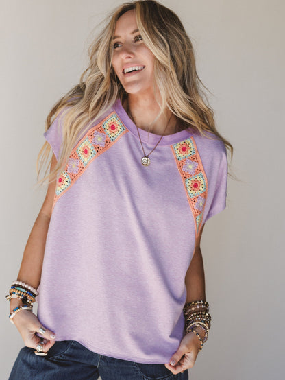 The Nest Crochet Casual Top - Lavender