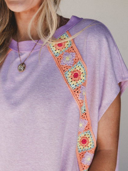 The Nest Crochet Casual Top - Lavender