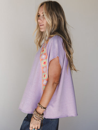 The Nest Crochet Casual Top - Lavender