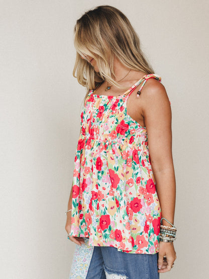 The Nest Bohemian Grace Top - Red Floral