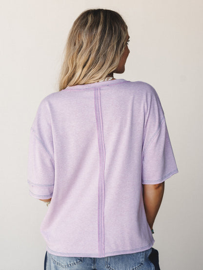 The Nest Katie V Neck Tee - Lavender