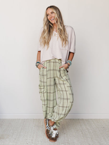 The Nest Katie V Neck Tee - Taupe