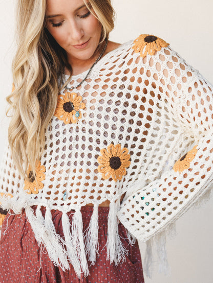 Sunflower in Bloom Top - Cream