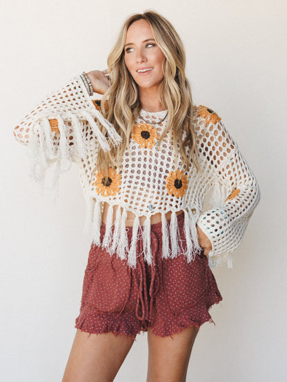 Sunflower in Bloom Top - Cream