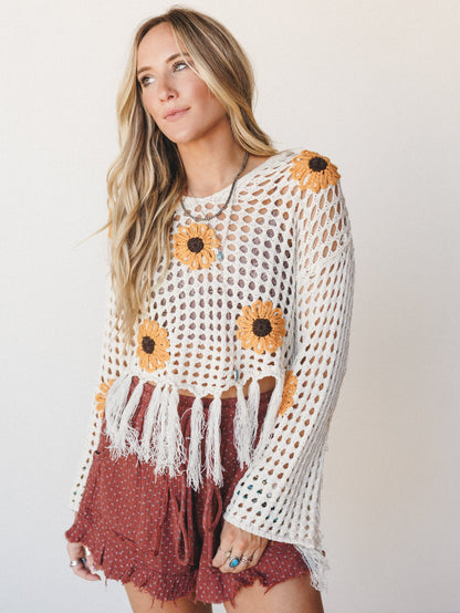Sunflower in Bloom Top - Cream