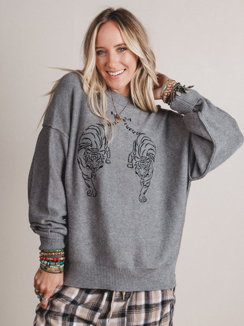 Tiger Drift Sweater - Gray