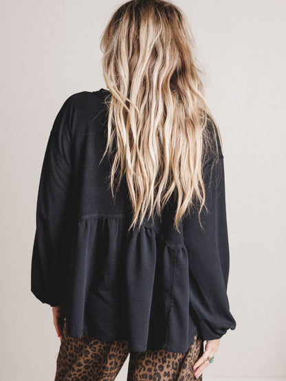 The Nest Sweet Nothings Long Sleeve Top - Black