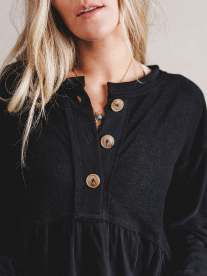 The Nest Sweet Nothings Long Sleeve Top - Black